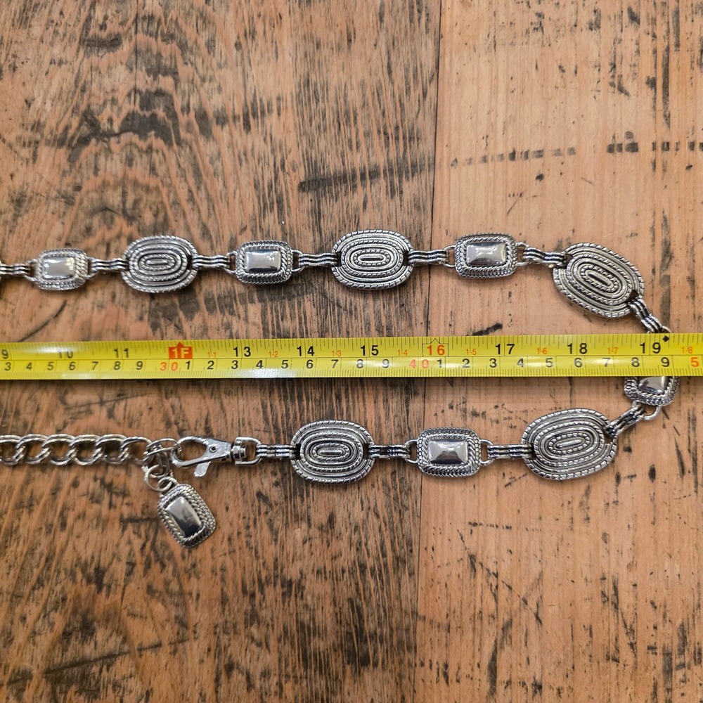 Vintage Silver Tone Concho Chain Belt Western Boho Cowgirl Festival OS - Picture 4 of 4